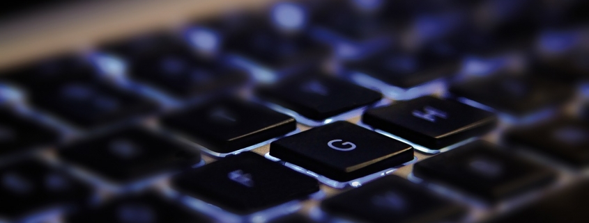 Keyboard with blue backlighting